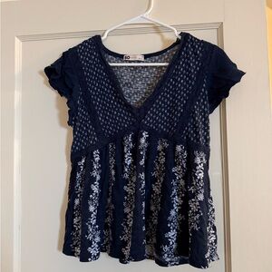 SO dark blue lace floral babydoll